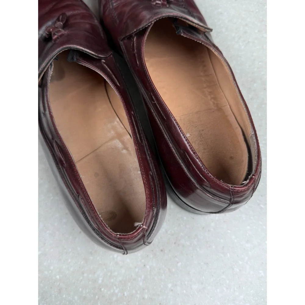 Salvatore Ferragamo Tassel Kiltie Loafers Men's 9 D Leather Dress Shoes
